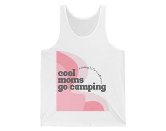 Camiseta regata "Mães descoladas vão acampar" | Camiseta para mães que acampam | Presente para mães