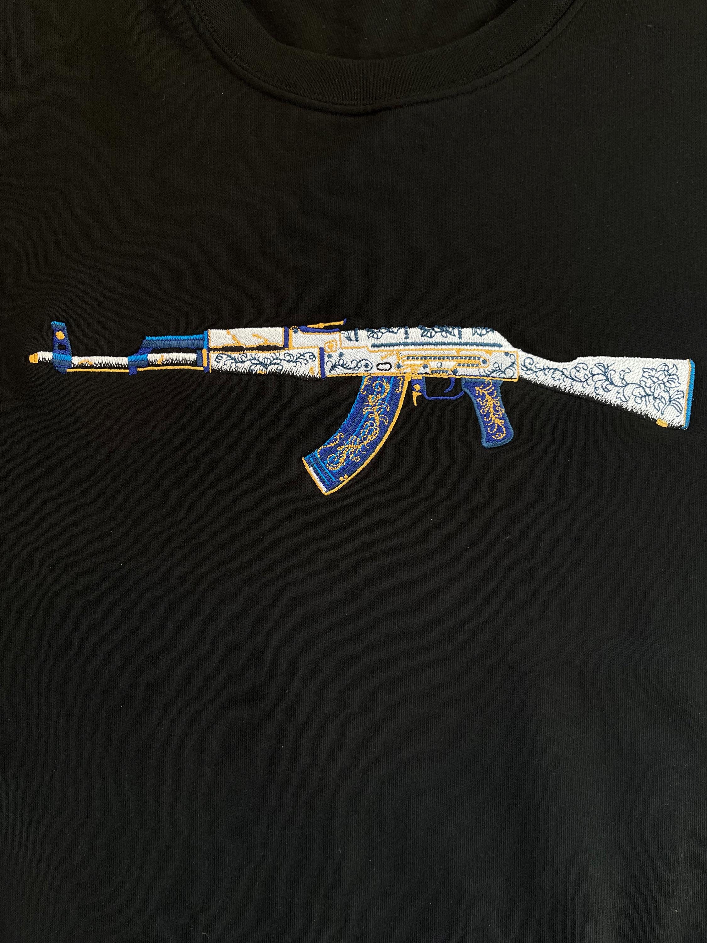 Maglietta Donna AK 47 Kalashnikov: Design Creativo Stampato, Verde Bottiglia Taglia L - 3