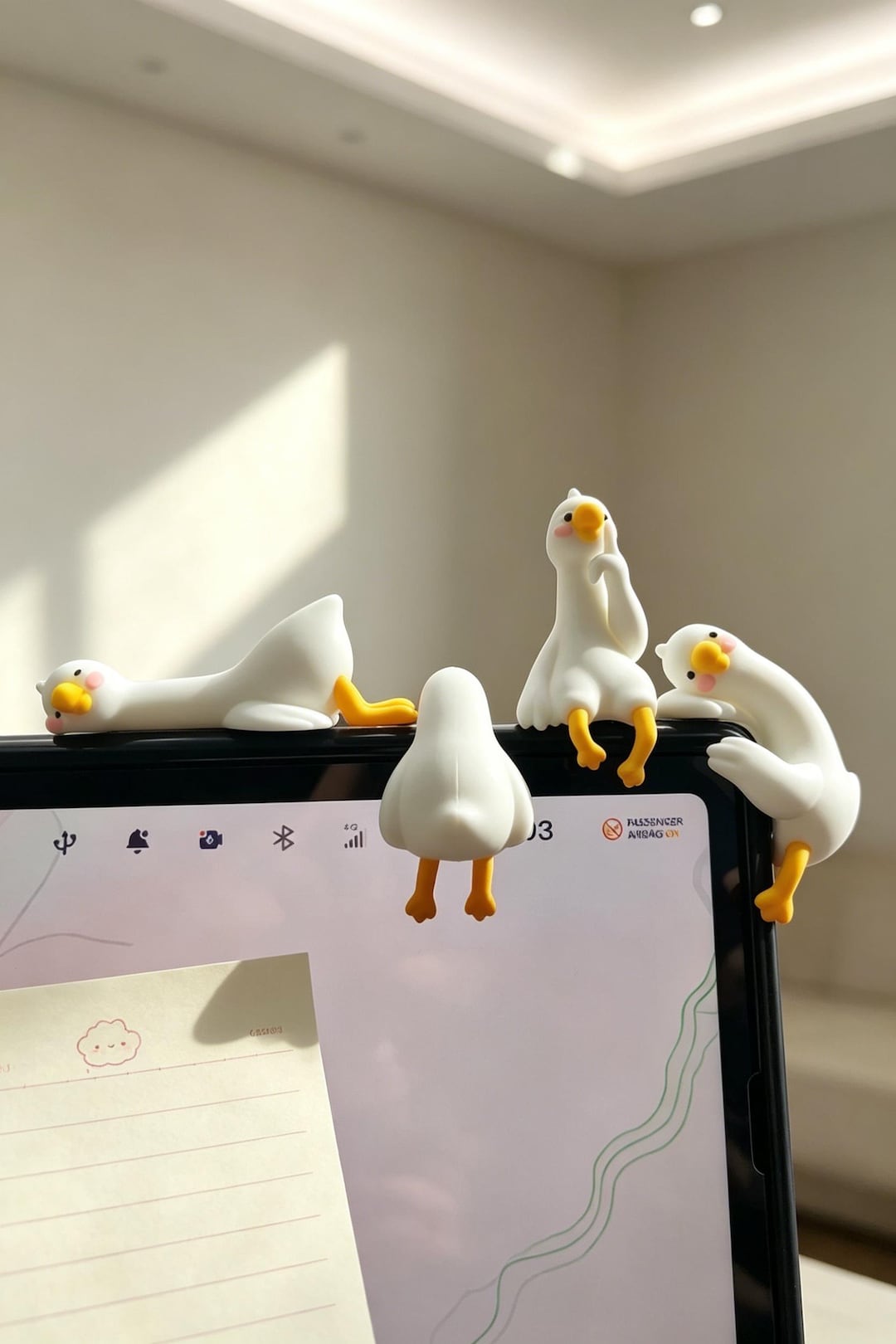 A Set of 4 Pieces Resin Duck Monitor Buddy, Desk Toy, Office Decor ...