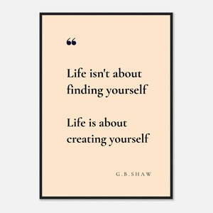 Lámina con cita de George Bernard Shaw sobre la creación / Póster de arte mural para el desarrollo personal