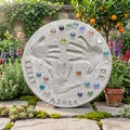 DIY Handprint Stepping Stone Kit with Letter Stamps | Minimalist Cement Garden Stone Keepsake |Baby Footprint Memorial Gift for Grandparents product logo