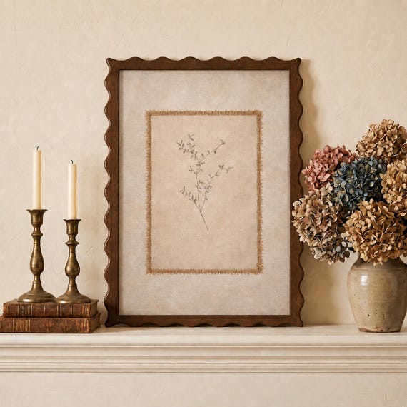 Wavy Vintage Picture Frame, A3/A4/A5 Multiple Sizes Options, Scalloped Vintage Frame for Wall Art Decor, Gallery Wall Art, Housewarming Gift