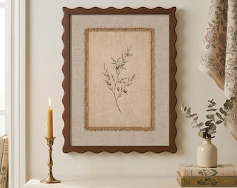 Cornice vintage ondulata, disponibile in diverse misure, cornice vintage smerlata per decorazioni murali a tema botanico, da tavolo e da parete.