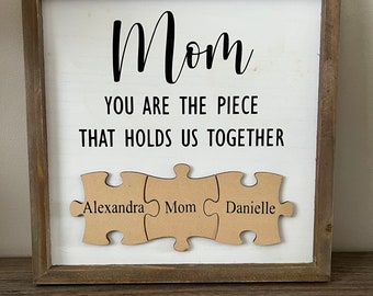 Mom Puzzle You Are The Piece That Keeps Us Together Gift Wall Decor