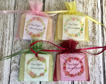 Flower Wreath Soap Favors For Shower With Organza Bags 100% Natural Cold Processed