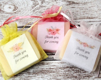 Garden Primrose  Soap Favors For Bridal Baby Shower With Organza Bags