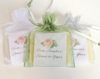 Shabby Chic Rose Soap Favors For Bridal Wedding Shower Jack + Jill 100% Natural Cold Processed