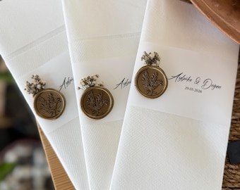 Servilletas personalizadas, decoración de mesa para bodas, servilletas de cena personalizadas