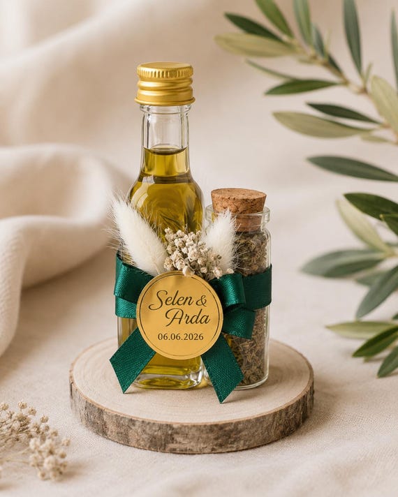 Olivenöl Gastgeschenk, rustikale leere Flasche Geschenk, personalisierte Hochzeitsgeschenke
