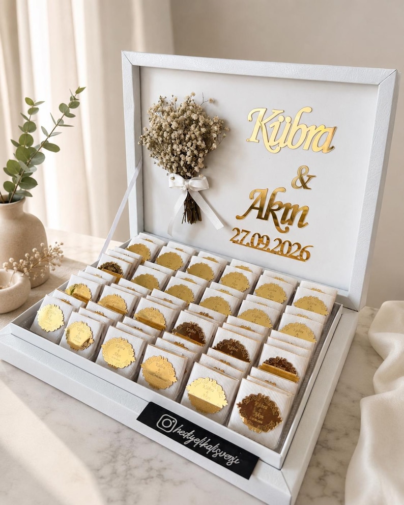 Customized Chocolate Box Personalized Wedding Chocolates, Custom Engagement Chocolate Box With ...