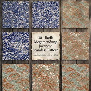 Batik Megamendung Sömlösa Mönster Utskrivbara Scrapbook Papper PNG Kommersiellt Använd