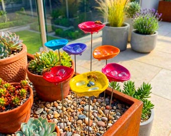 Paletti in ceramica per stazione di abbeveraggio per api / Decorazione colorata per piante da giardino, idratazione per impollinatori