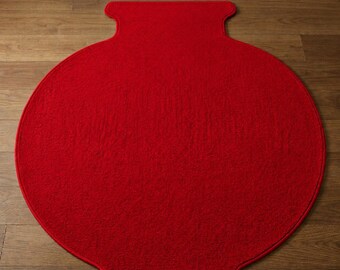 Alfombra roja hecha a mano con forma de jarrón, alfombra de lana tejida a mano, alfombra minimalista moderna para el suelo, decoración impactante para la sala de estar.