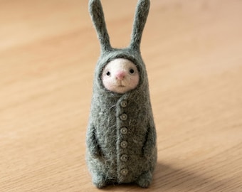 Handcrafted Soft Sculpture Felt Mouse, Cottagecore Woodland Figurine, Nursery Desk Decor, Book Lover Gift