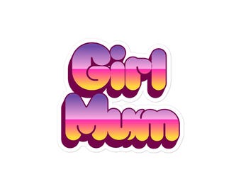 Girl Mum Retro Sticker