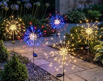 Waterproof Dandelion Firework Fairy Lights,Solar Powered Lights,8 Modes Outdoor String Lights for Garden Decor,Christmas Home Decoration