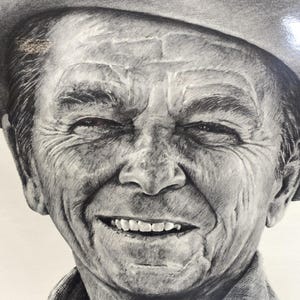 Ronald Reagan Cowboy Print 1981 “Reagan Country” Print By Artist Gary Giuffre afbeelding 7