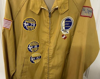 Vintage Aviator Gambles Shirt With Flight Patches Oshkosh Large