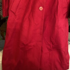 Trench-coat rouge Pendleton VTG 100 % laine mérinos Taille 8P image 3