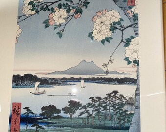 VTG Utagawa Hiroshige Japanese Wood Block Framed Penn Print, New York