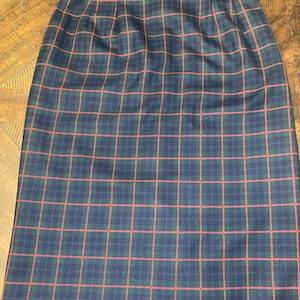 Vintage Pendleton 100% Virgin Wool Skirt Womens Sz 8 Plaid USA