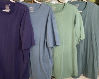 4 LL Bean XXL Tall Cotton T-Shirts Various Colors Excellent Condition (E9)
