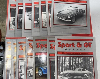14 Classic Sports Car Magazines Vtg 1985-87 Jaguar,Aston Martin,Lotus,MGA,Others