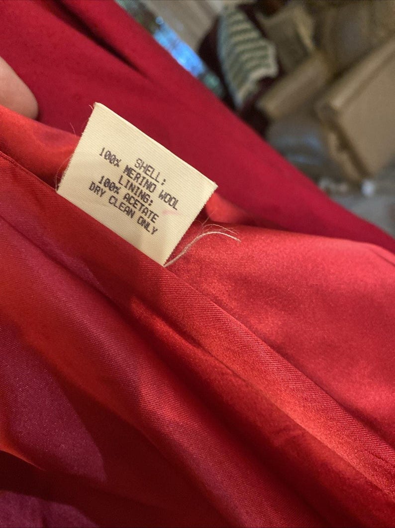 Trench-coat rouge Pendleton VTG 100 % laine mérinos Taille 8P image 9