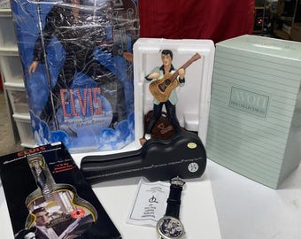 2 ELVIS Figures, Guitar Ornament & Watch. Great Elvis Collection