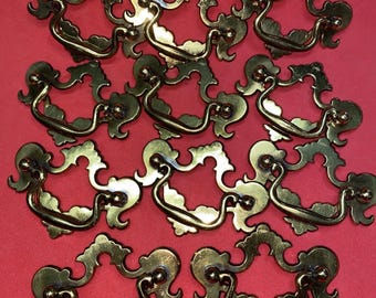 11 Vintage Brass Drawer Pulls 2.5” Center To Center (C3)