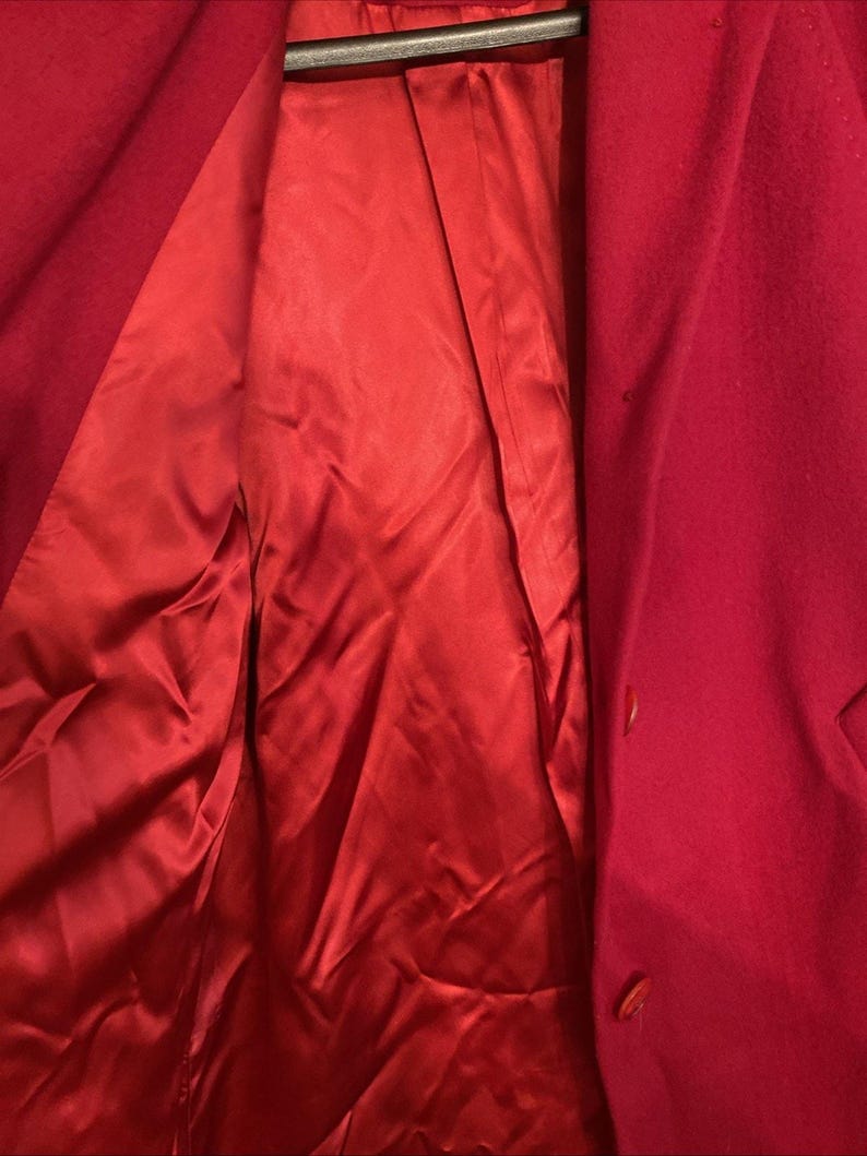 Trench-coat rouge Pendleton VTG 100 % laine mérinos Taille 8P image 6