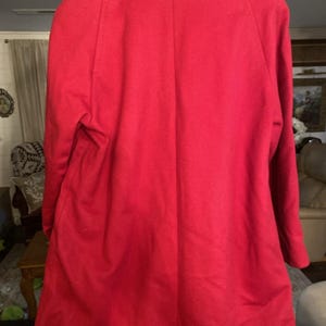 Trench-coat rouge Pendleton VTG 100 % laine mérinos Taille 8P image 5