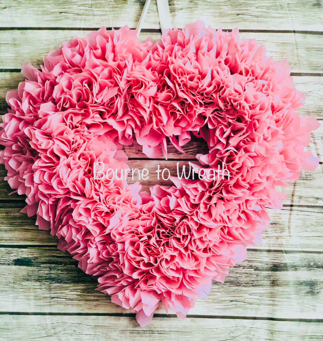 Heart Wreath, Pink Heart Wreath, Love Wreath, Valentines Day Wreath, Shabby  Chic Heart Wreath 