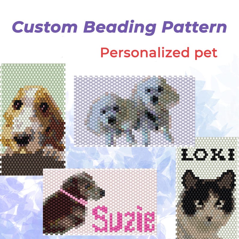 Custom Beading Pattern Personalized Pet for Pen Wrap Lighter Cover or ...