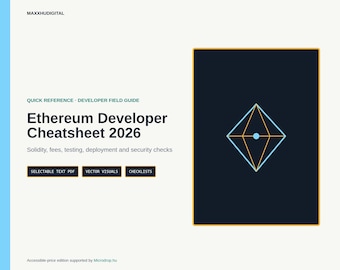 Guía rápida para desarrolladores de Ethereum 2026: Solidity, EVM, Hardhat, Foundry / PDF imprimible