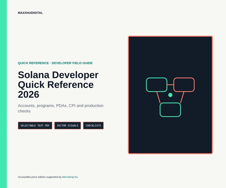 Solana Developer Quick Reference 2026 — Anchor, SPL Tokens, CLI & PDA Cheatsheet image 1