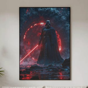 Darth Vader-affisch – Star Wars Dark Side-väggkonst, Sith Lord-tryck, Galaktiska imperiets dekor, Sci-fi-skurkkonst