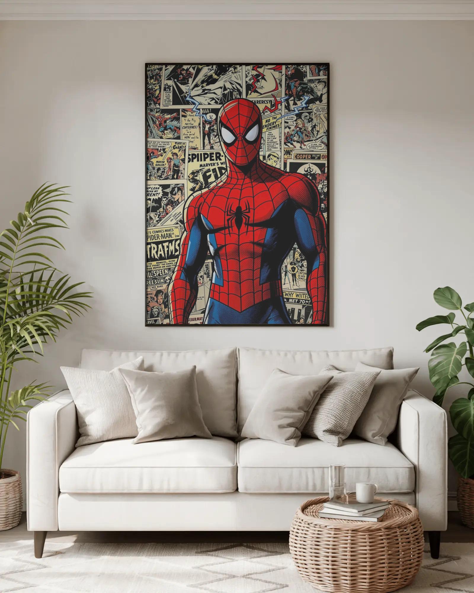 Spider-man Comic Collage Poster - Marvel Wall Art, Peter Parker Retro ...