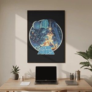Star Wars-affisch – Galaktisk väggkonst, Jedi Sith-filmtryck, ljussabel-rymdkonst, Sci-fi-spelrumsdekor
