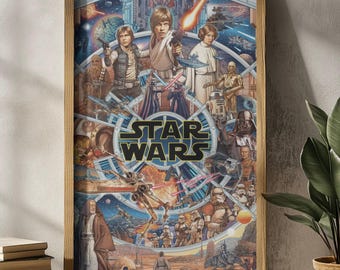Star Wars Poster – Galactic Saga Wall Art, Jedi and Sith Print, Space Adventure Decor, Sci-Fi Movie Art