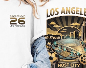 Los Angeles Soccer T-Shirt for Match Day, Host City Skyline Shirt Soccer Cup 2026