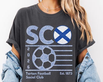 90s Tartan Football Social Club Shirt, Retro Game Day T-Shirt with  Scottish Soccer  Family Matching Design Tee