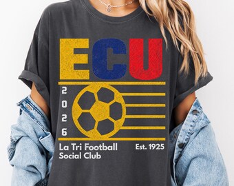 Camiseta del club social de fútbol La Tri de los 90, camiseta retro de fútbol de Ecuador, camiseta vintage a juego para niños y bebés para el día del partido.