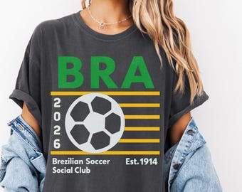 90s Brazilian Soccer Social Club Shirt, Retro Game Day T-Shirt with Brazil Family Matching Design Tee