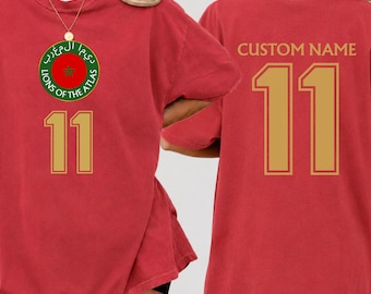 Personalized Morocco Soccer T-Shirt with Custom Name Number, Soccer Cup 2026 Fan Tee