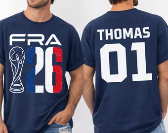 Camiseta personalizada de fútbol de Francia, camiseta personalizada para el día del partido con diseño de la bandera francesa para 2026.