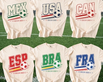 Camiseta de fútbol personalizada con diseño de bandera retro, camiseta vintage para el día del partido o torneo.