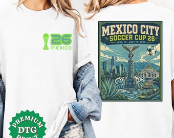Mexico City Soccer Cup 26 T-Shirt, Stadium Graphic Tee, Vintage Mexico 2026 Game Day Shirt