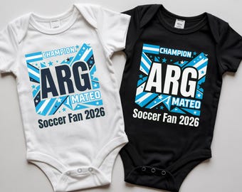Camiseta de fútbol argentina personalizada, camiseta de aficionado al fútbol con nombre personalizado 2026, camiseta para el día del partido en familia.