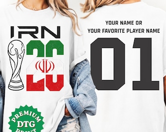 Camiseta de fútbol de Irán personalizada, camiseta para el día del partido con diseño de la bandera de Irán para 2026.